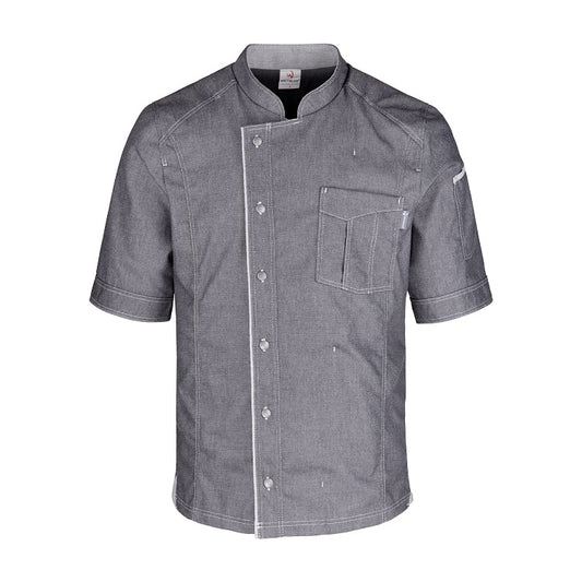 Herren-Kochjacke (Halbarm) - Grau - XL