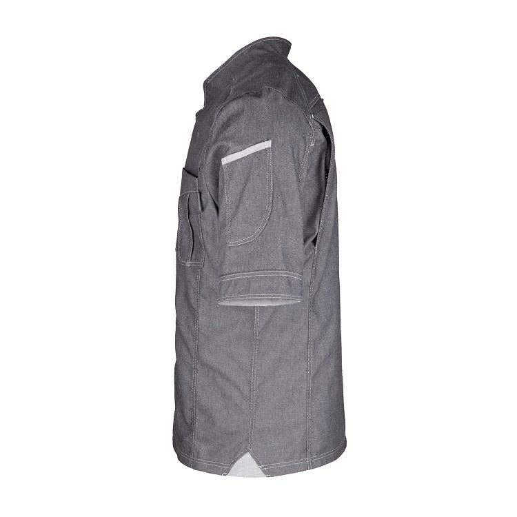 Herren-Kochjacke (Halbarm) - Grau - M