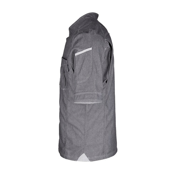 Herren-Kochjacke (Halbarm) - Grau - XL