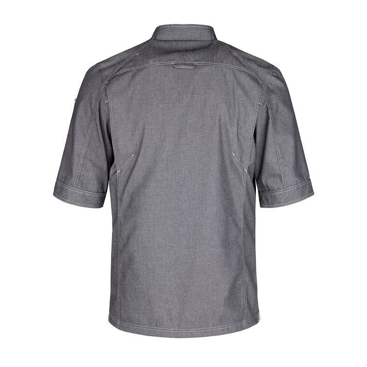 Herren-Kochjacke (Halbarm) - Grau - M