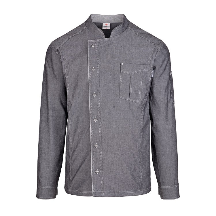 Herren-Kochjacke (Langarm) - Grau - L