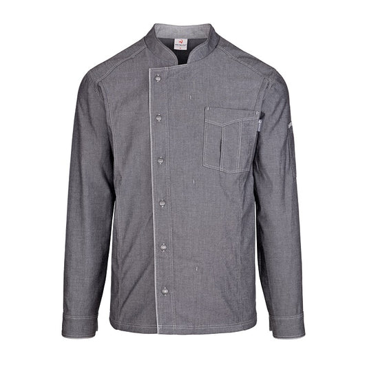 Herren-Kochjacke (Langarm) - Grau - L