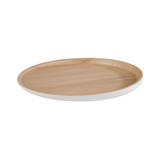FRIDA LOCK Platte Ø 31,5 x 1,5/2,5 cm - Melamin - Holz/Weiß