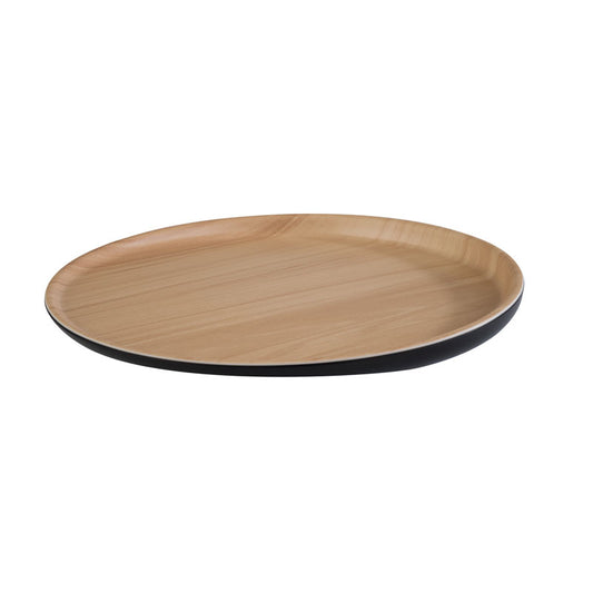 FRIDA LOCK Platte Ø 31,5 x 1,5/2,5 cm - Melamin - Holz/Schwarz