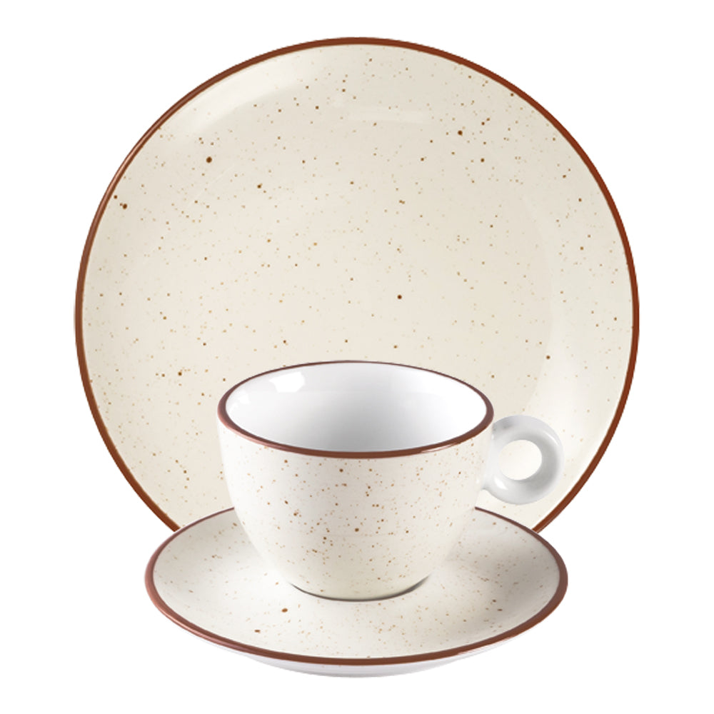 VINTAGE Eierschalen-Beige Mustergeschirr 3-teilig