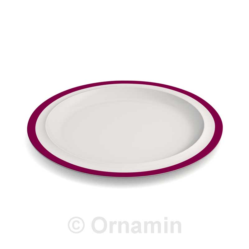 MODELL 503 Fahnenteller, Menü- Ø 22,2 cm - Rand Brombeer (Melamin)