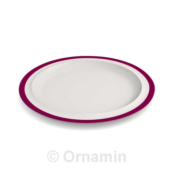 MODELL 503 Fahnenteller, Menü- Ø 22,2 cm - Rand Brombeer (Melamin)