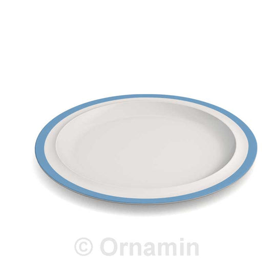 MODELL 503 Fahnenteller, Menü- Ø 22,2 cm - Rand Hellblau (Melamin)