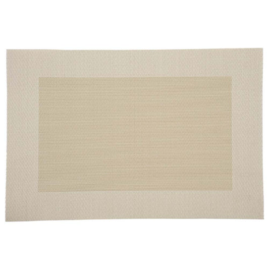 Platzset aus Kunststoffgeflecht  43 x 29 cm  Beige mit Rand  robust & pflegeleicht