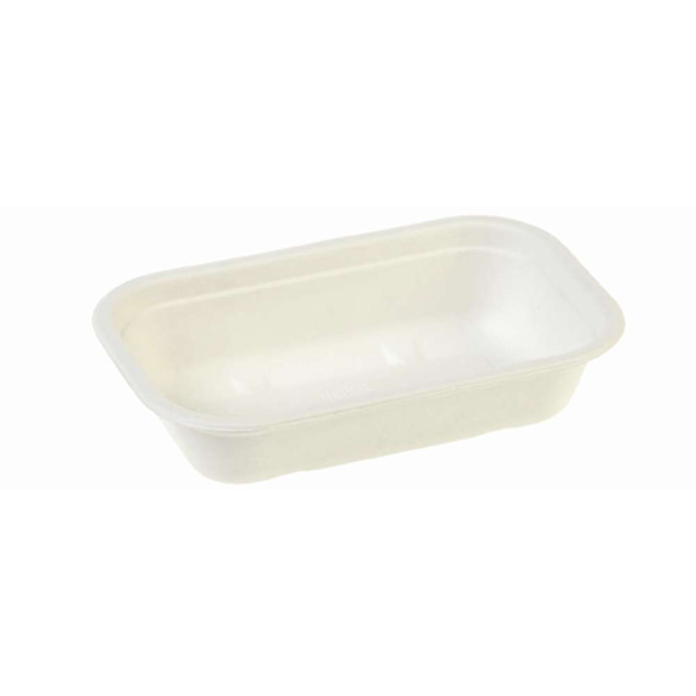 Zuckerrohr-Menüschalen (siegelfähig) - 1-teilig - 22,9 x 15,3 x 5 cm - Inhalt 850 ml - 250 Stück - W