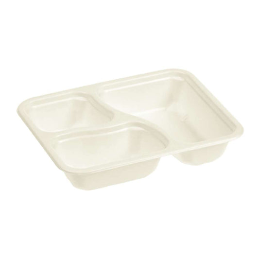 Zuckerrohr-Menüschalen (siegelfähig) - 3-teilig - 22,7 x 17,8 x 4,5 cm - Inhalt 510/225/180 ml - 250