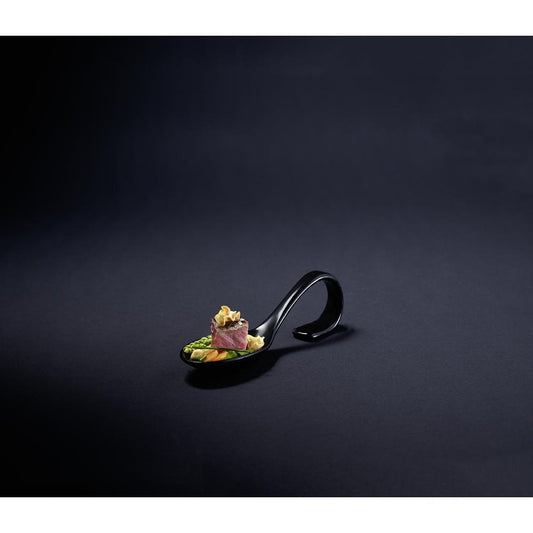 Amuse Gueule Porzellanlöffel - Länge 14 cm - Schwarz