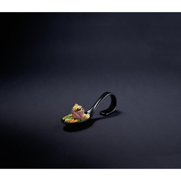 Amuse Gueule Porzellanlöffel - Länge 14 cm - Schwarz