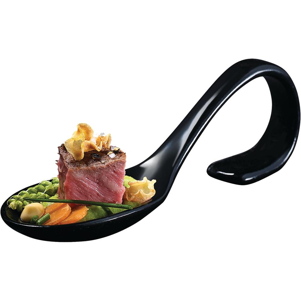Amuse Gueule Porzellanlöffel - Länge 14 cm - Schwarz