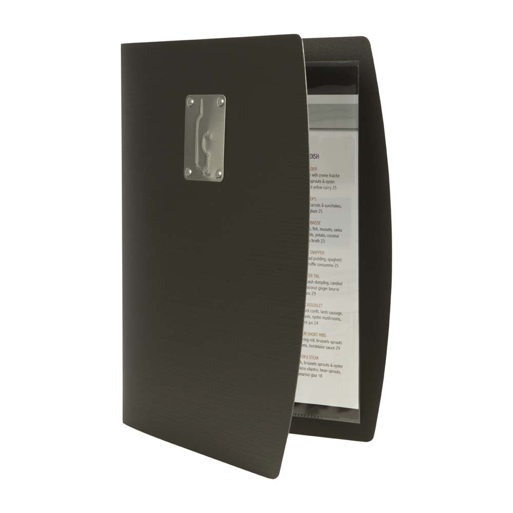 INDU Weinkarte DIN A4 - Schwarz (mit 1 Doppelhülle = 4 Fenster)