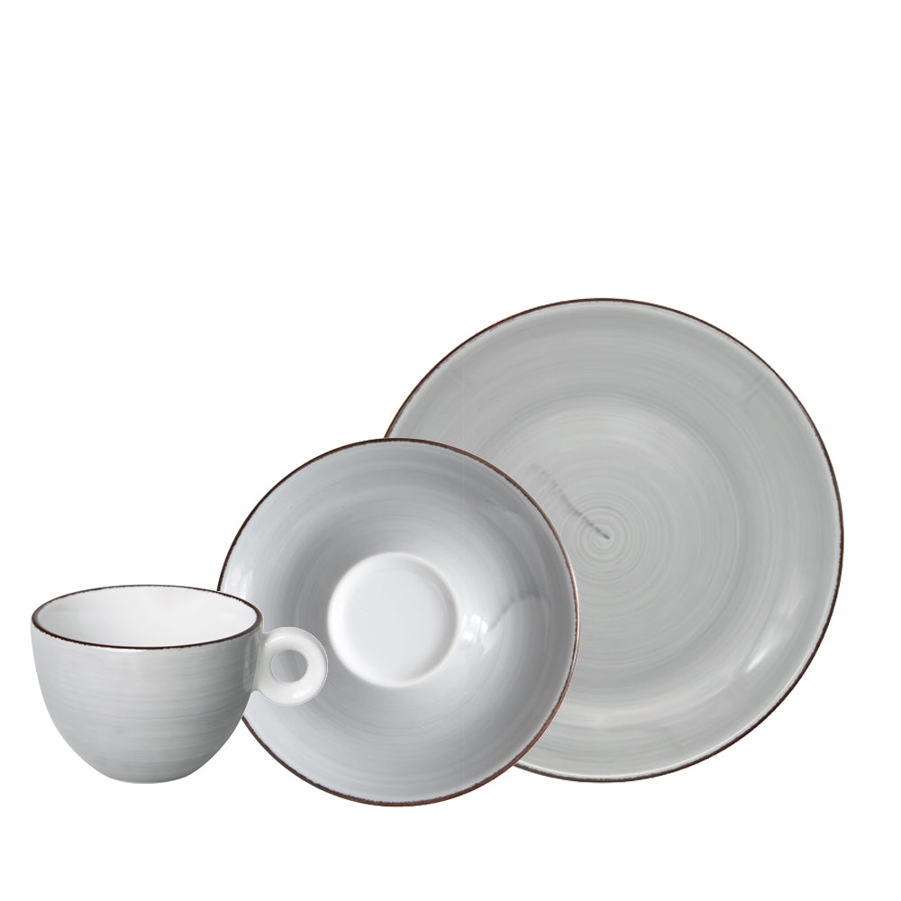 VINTAGE Achat-Grau Mustergeschirr 3-teilig