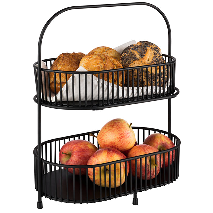 ALL-ROUNDER 2-stufige Etagère (5-tlg.) - 31 x 17 x 37.5 cm - Akazie. Metall