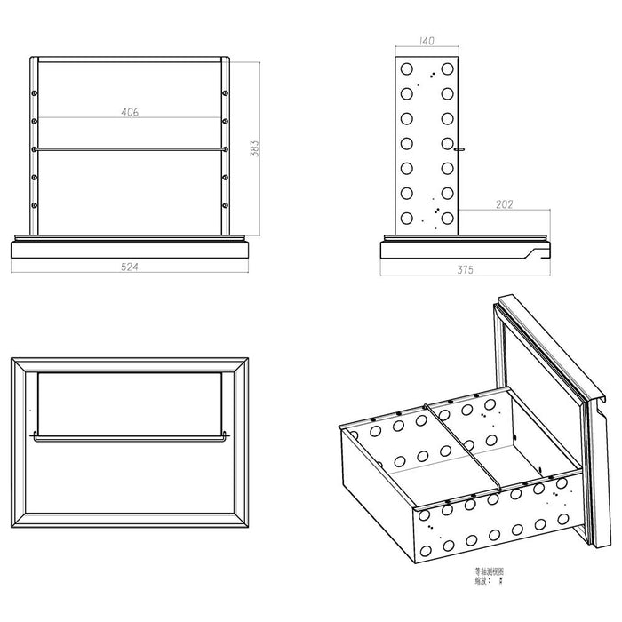 ECOLINE Barkühltisch 4 Schubladen - 280 l