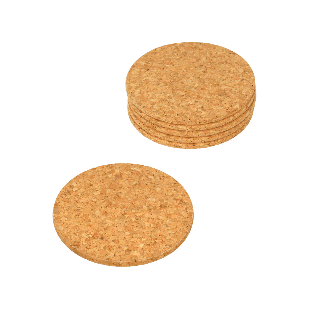 Kork-Glasuntersetzer Ø 9 cm (6er-Set)