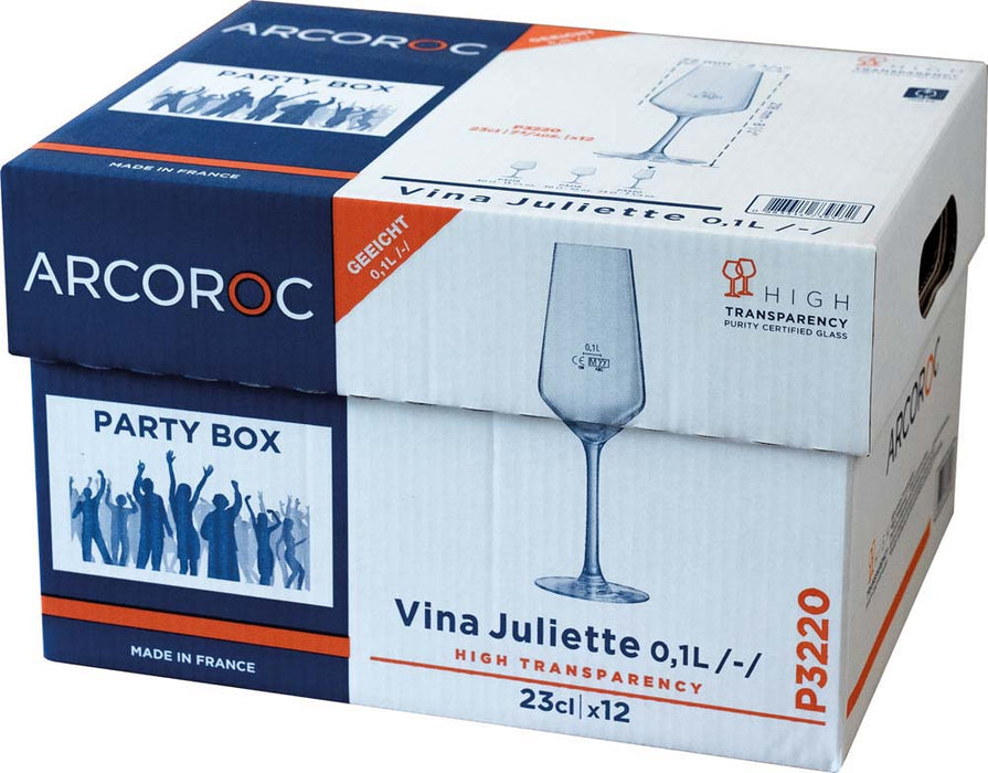 PRACTIC BOX VINA JULIETTE Sektgläser (12 Stück) - 23 cl - geeicht /-/ 0,1 l