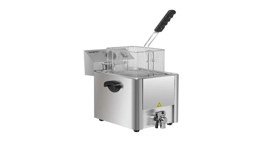 ECOLINE Elektro-Fritteuse mit 1 Becken 10 l & Ablasshahn