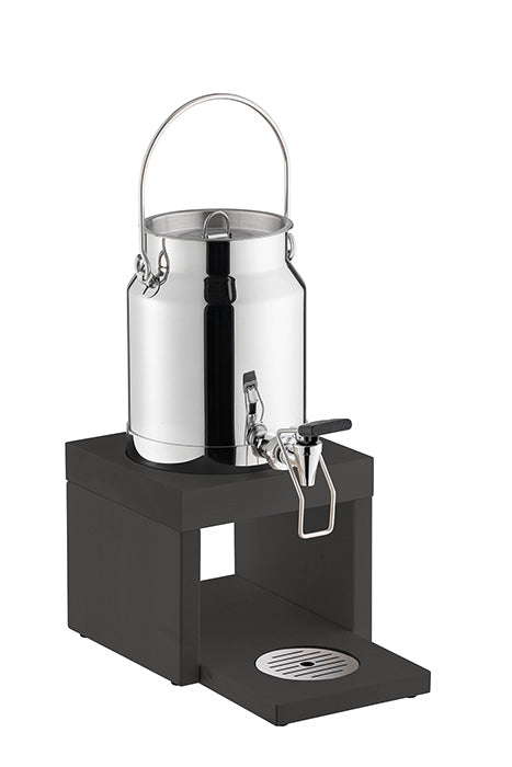 BRIDGE Milchdispenser - 3 Liter Edelstahl 18/8 - Schwarz - Buche
