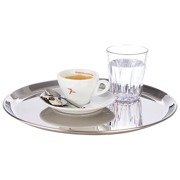 Kaffee  Serviertablett - Ø 27 cm x 1,5 cm - Edelstahl