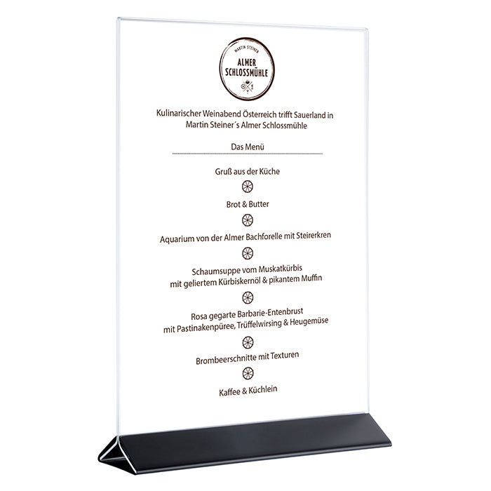 SIGN Kartenhalter, 2 - teilig - 10,5 x 7 x 17 cm  - Transparent, Schwarz