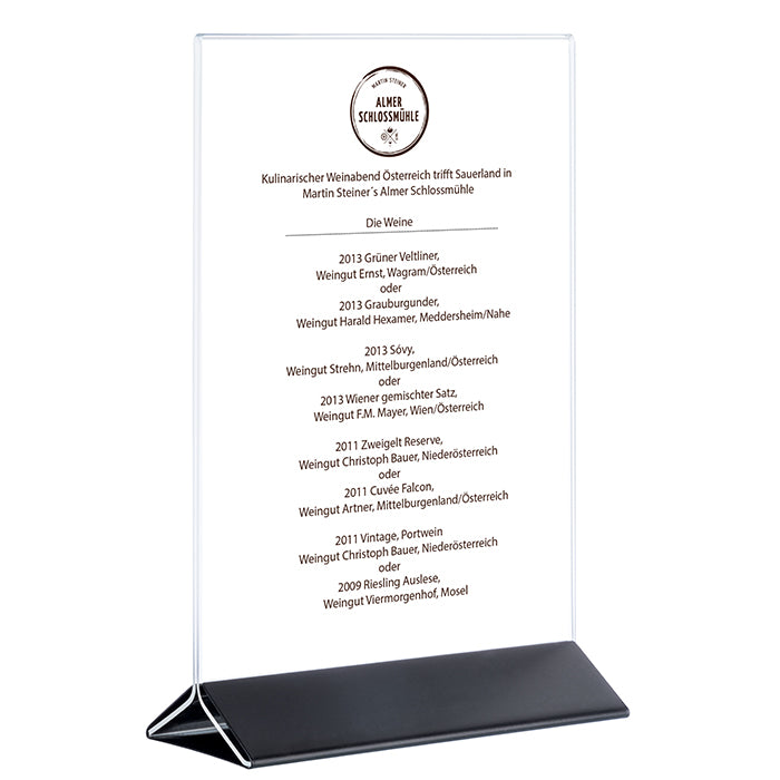 SIGN Kartenhalter, 2 - teilig - 15 x 7 x 23 cm - Transparent, Schwarz