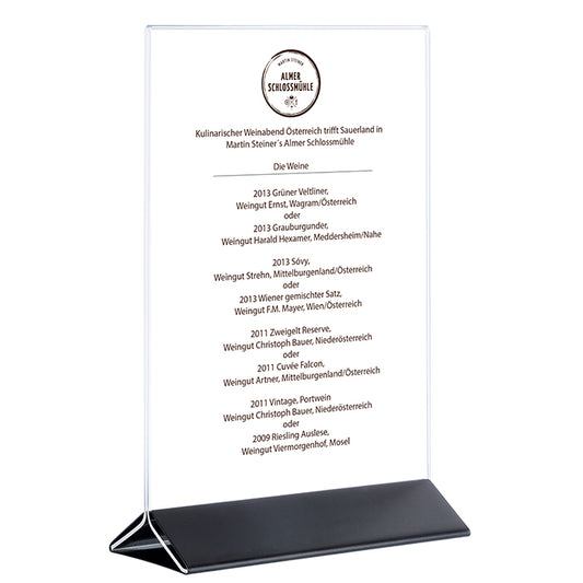 SIGN Kartenhalter, 2 - teilig - 15 x 7 x 23 cm - Transparent, Schwarz