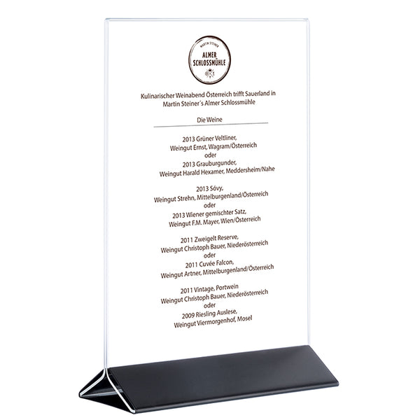 SIGN Kartenhalter, 2 - teilig - 15 x 7 x 23 cm - Transparent, Schwarz