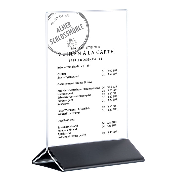 SIGN Kartenhalter, 2 - teilig - 21 x 7 x 32 cm - Transparent, Schwarz