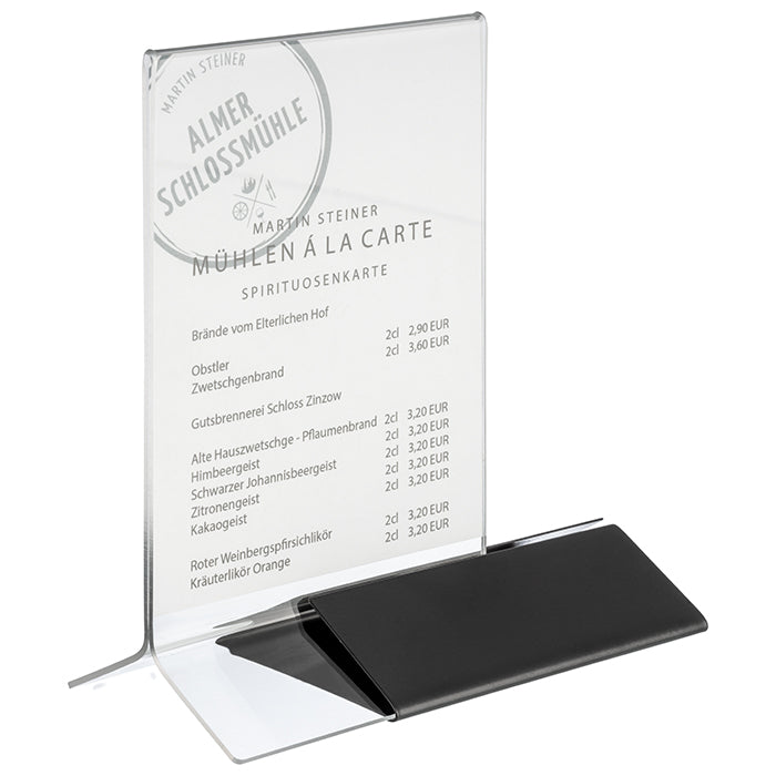 SIGN Kartenhalter, 2 - teilig - 21 x 7 x 32 cm - Transparent, Schwarz