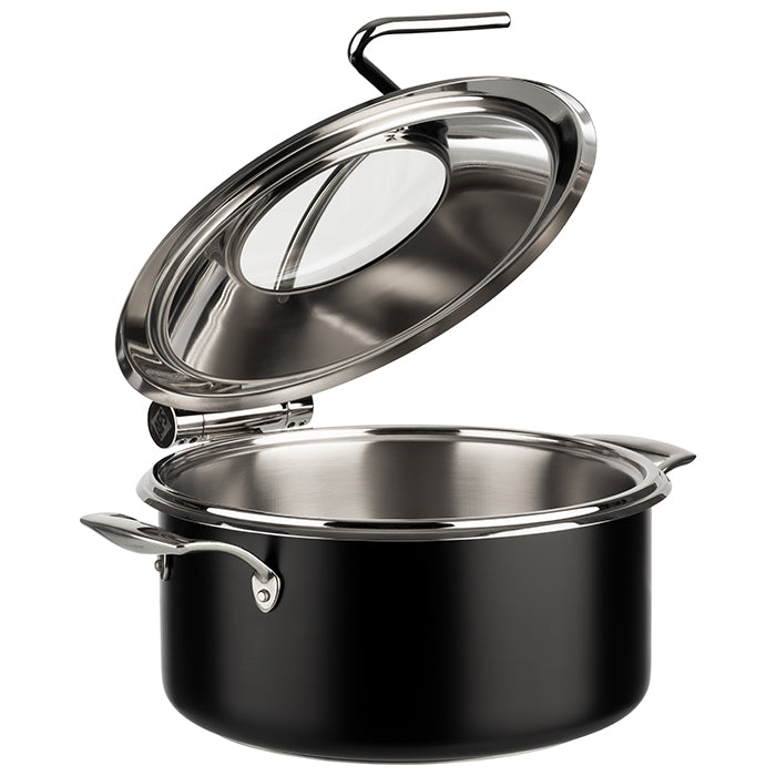Chafing Dish, 4 - tlg. Set  - Ø 30,5 x 17,5 cm - 4 Liter - Schwarz