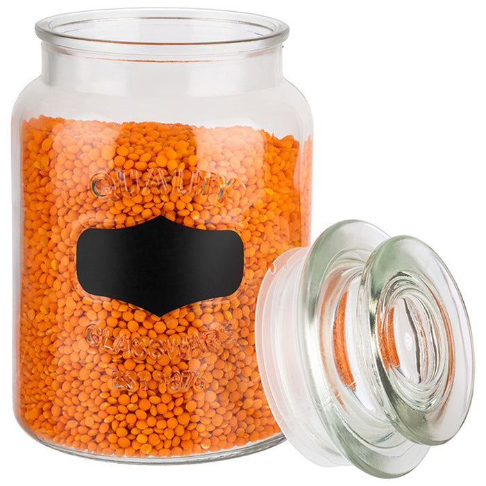 CANISTER - Vorratsglas - Ø 11x 18 cm - 1 L - Transparent - Glas, Polyethylen