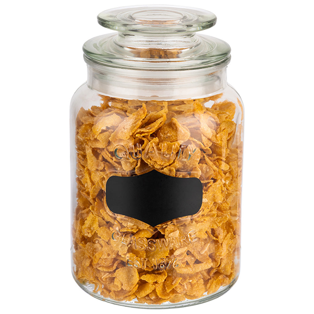 CANISTER - Vorratsglas - Ø 11x 18 cm - 1 L - Transparent - Glas, Polyethylen