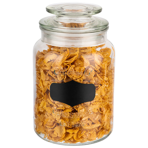 CANISTER - Vorratsglas - Ø 11x 18 cm - 1 L - Transparent - Glas, Polyethylen