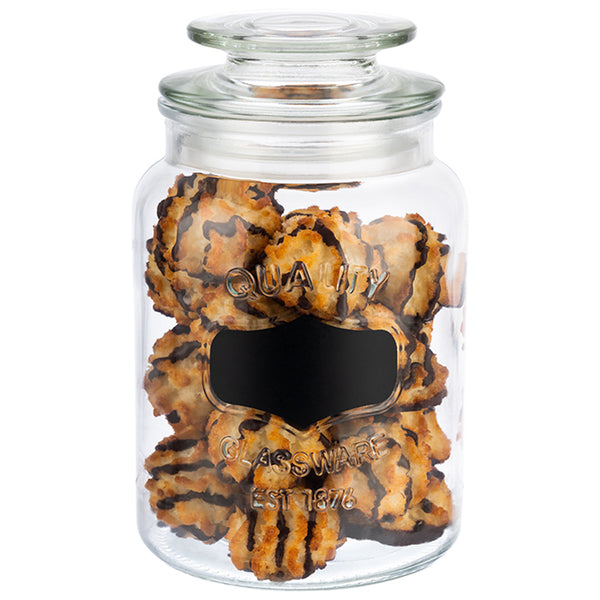 CANISTER - Vorratsglas - Ø 11x 18 cm - 1 L - Transparent - Glas, Polyethylen