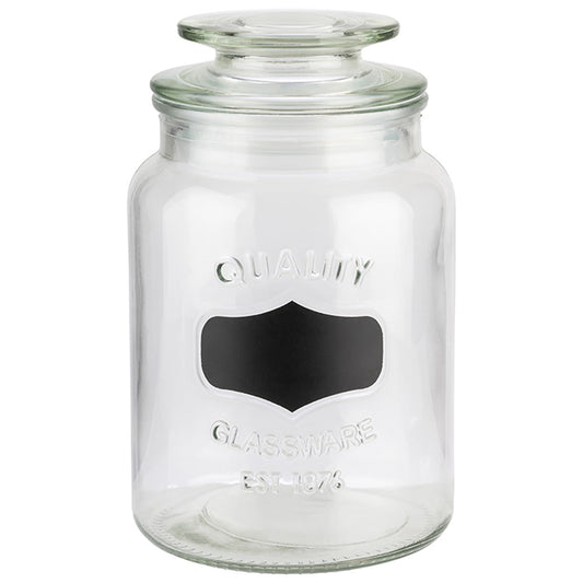 CANISTER - Vorratsglas - Ø 11x 18 cm - 1 L - Transparent - Glas, Polyethylen
