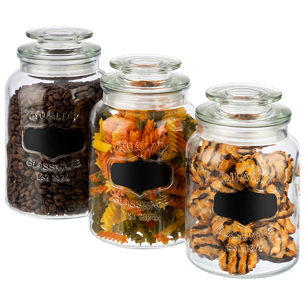 CANISTER - Vorratsglas - Ø 11x 18 cm - 1 L - Transparent - Glas, Polyethylen