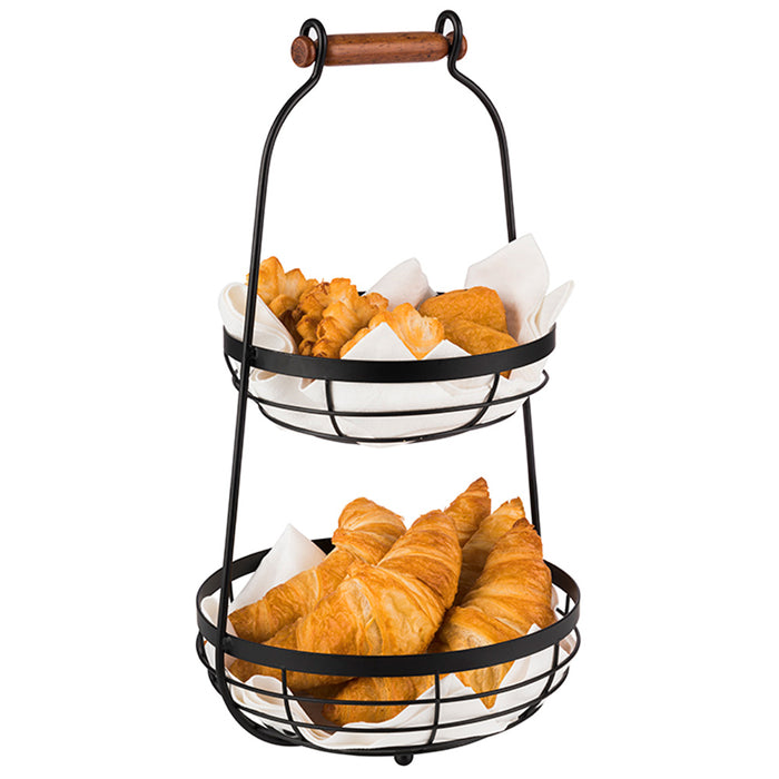 STEAL - 2-stufige Etagère -26 x 26 cm- Schwarz