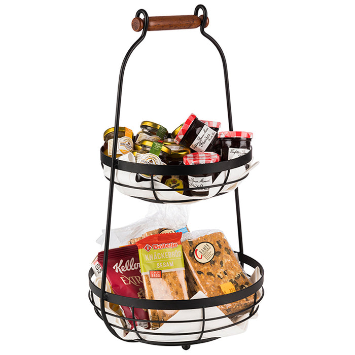 STEAL - 2-stufige Etagère -26 x 26 cm- Schwarz