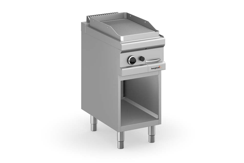 bergman Profiline Plus 700 Gas-Grillplatte gerillt mit offenem Unterbau - 5,5 kW