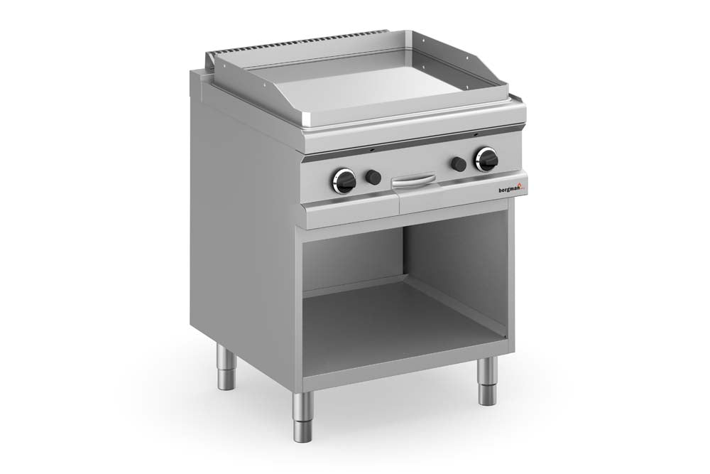 bergman Profiline Plus 700 Gas-Grillplatte glatt verchromt mit offenem Unterbau - 11 kW