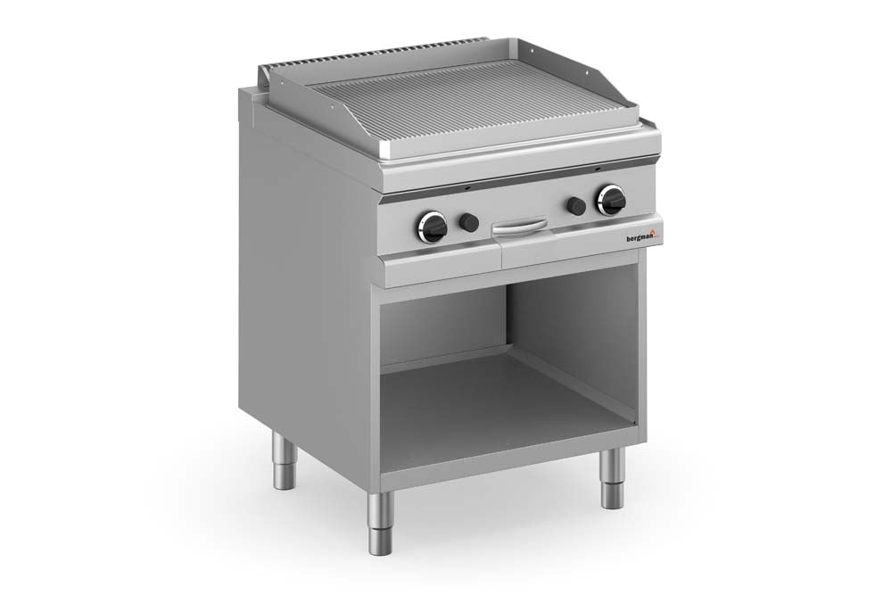 bergman Profiline Plus 700 Gas-Grillplatte gerillt mit offenem Unterbau - 11 kW