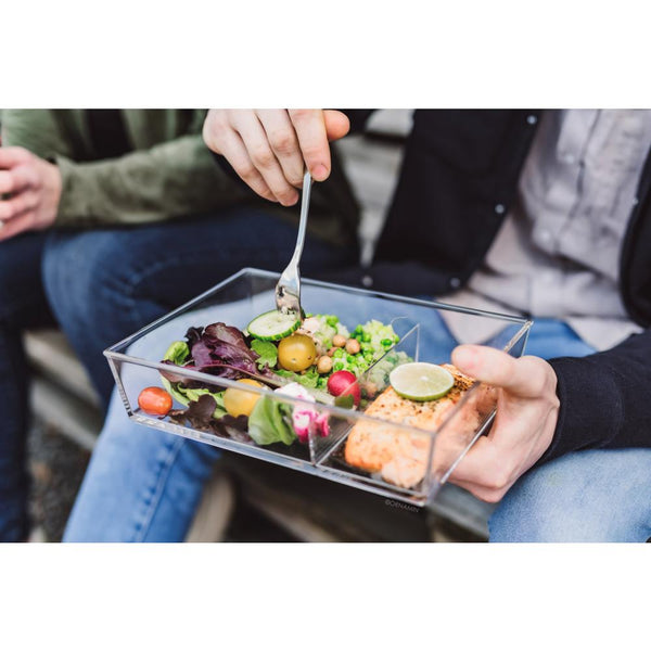 Modell 1263 Schale viereckig mit Steg 22 x 18 x 5 cm - Inhalt 90 cl - Klar (SAN)