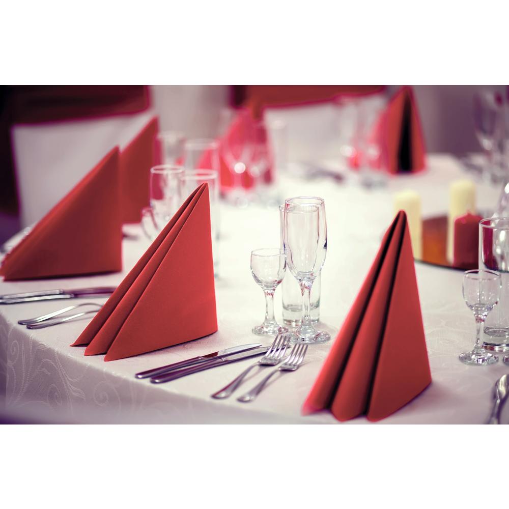 Zelltuchserviette - 33  x  33 cm  - 1/4 Falz - 2 - lagig - Rot (250 Stk)