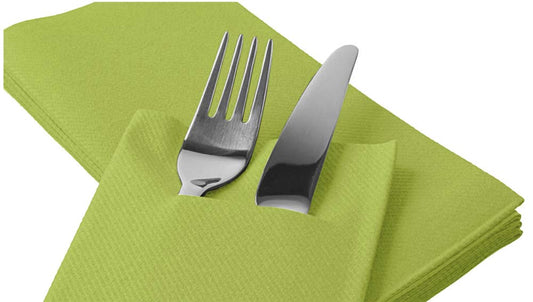 AIRLAID Bestecktaschen - 40 x 33 cm - 1/8 Falz - Grün (75 Stück)