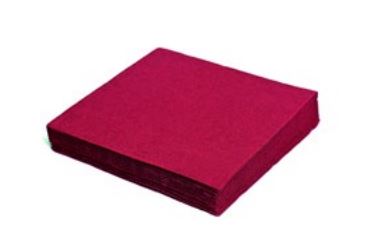 Cocktail-Serviette - 24 x 24 cm - 1/4 Falz  - 2 - lagig  -  Bordeaux (200 Stk.)