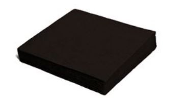 Cocktail-Serviette - 24 x 24 cm - 1/4 Falz  - 2 - lagig  -  Schwarz (200 Stk.)
